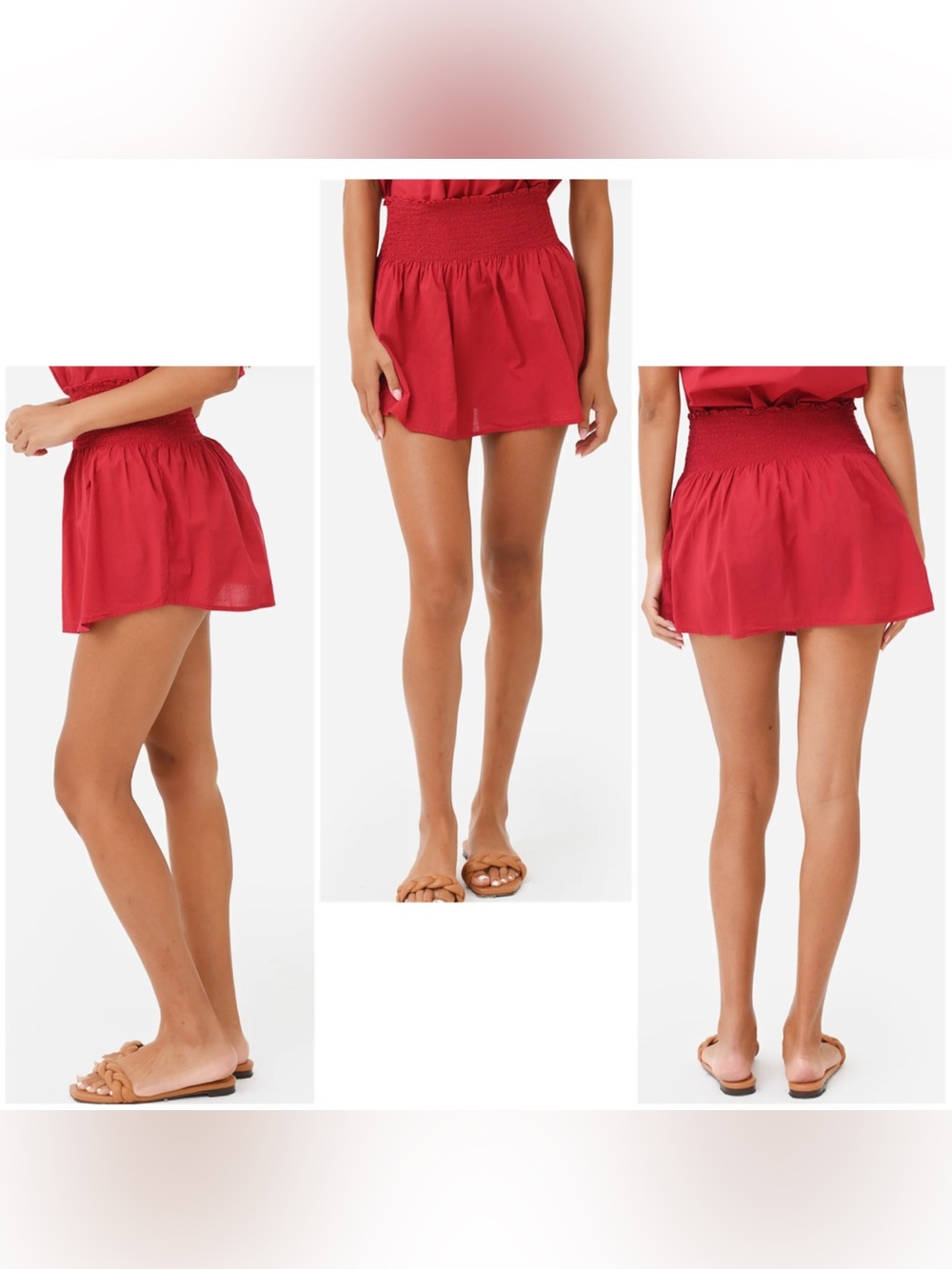STARK X Poplin Elastic Shirring Mini Skirt